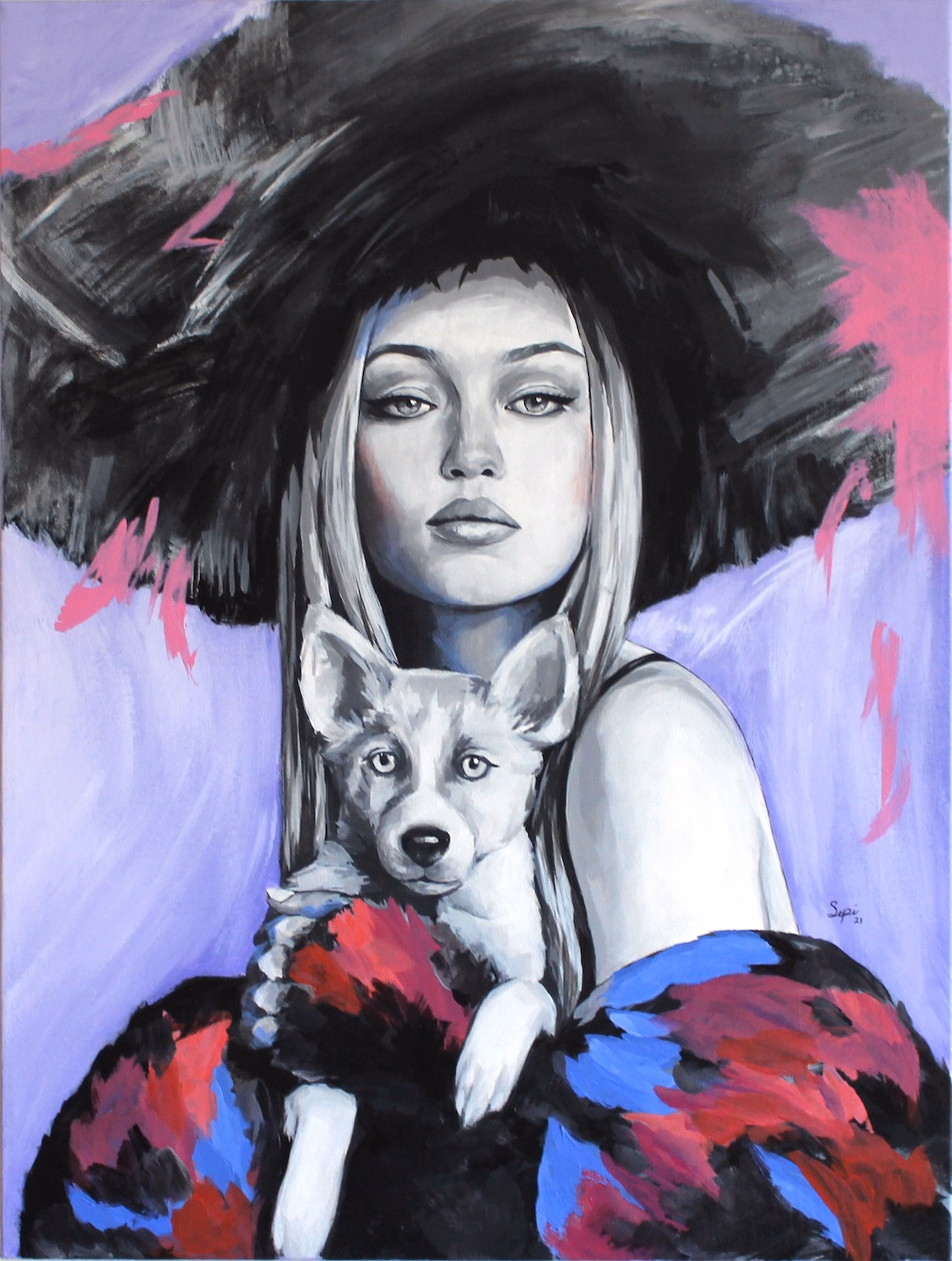 Commissioned-style portrait painting by Sepi Borhani