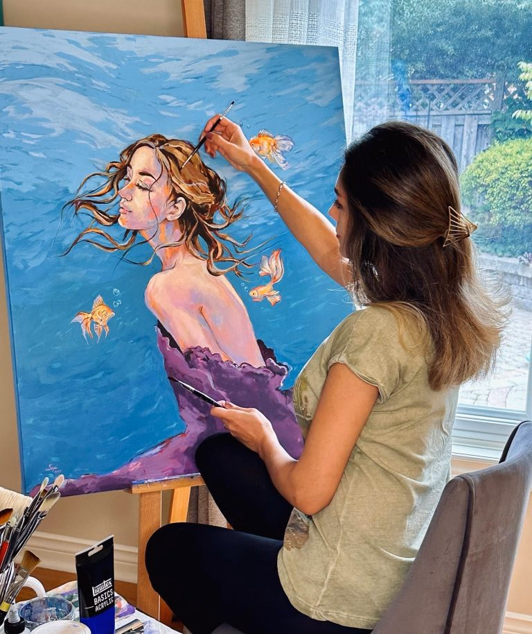 Sepi Borhani in her studio